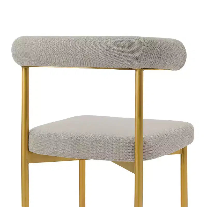 Chaise de salle à manger en acier inoxydable brossé doré