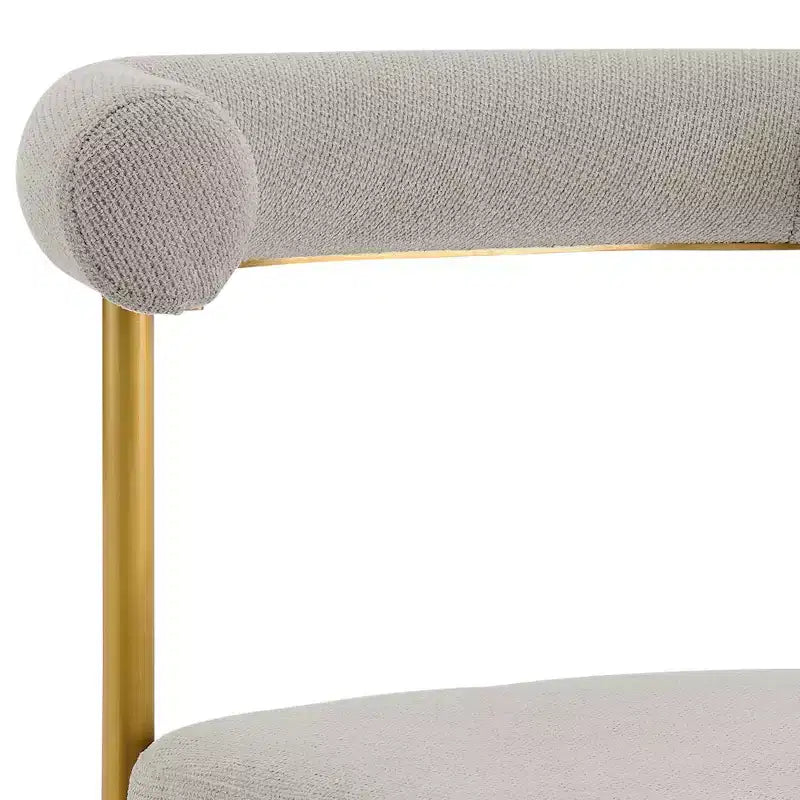 Chaise de salle à manger en acier inoxydable brossé doré