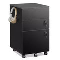 DEXYLLO 3-Drawer Rolling File Cabinet with Lock, Wood Under Desk Filing Cabinet for Home Office, Fits Letter/Legal/A4 Size