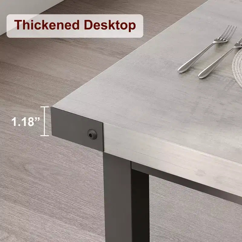 Table de salle à manger pour 6-8 personnes, table de cuisine robuste de 180 cm, table de salle à manger rectangulaire de style ferme avec pieds métalliques solides, pour grande famille, appartement, coin repas