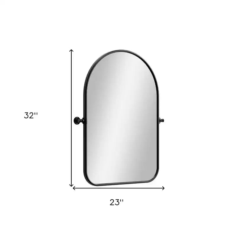 Miroir de salle de bain inclinable encadré, arche en fer noir, 32 po