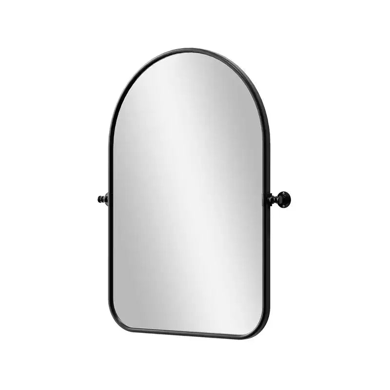 Miroir de salle de bain inclinable encadré, arche en fer noir, 32 po