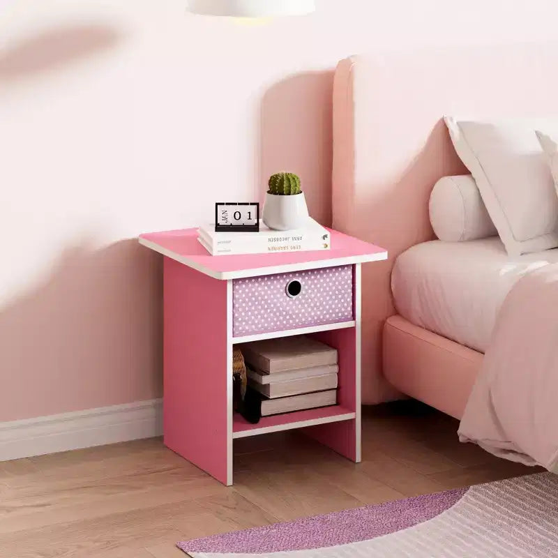Lot de 2 tables de chevet/bout de canapé avec tiroir de rangement et étagère ouverte