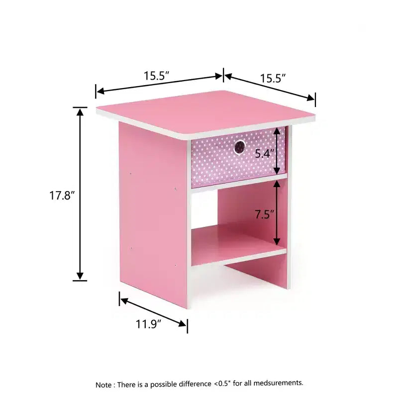 Lot de 2 tables de chevet/bout de canapé avec tiroir de rangement et étagère ouverte
