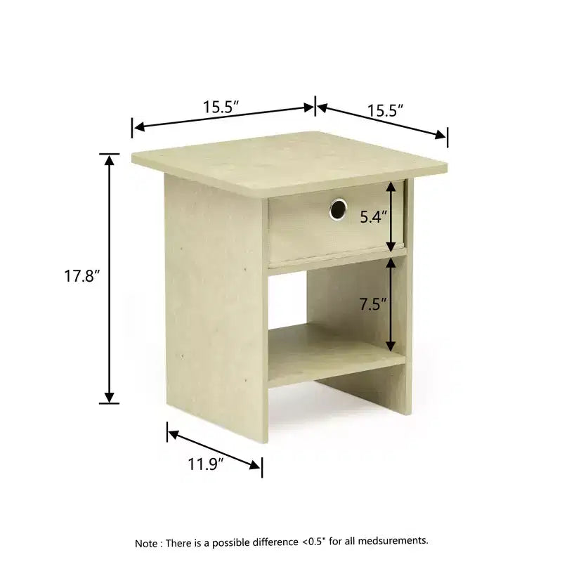 Lot de 2 tables de chevet/bout de canapé avec tiroir de rangement et étagère ouverte