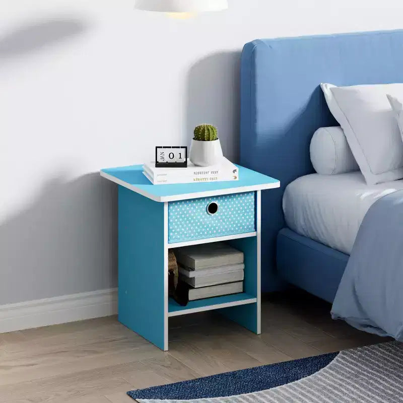 Lot de 2 tables de chevet/bout de canapé avec tiroir de rangement et étagère ouverte