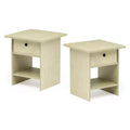 HOMLUX 2PCS Nightstand Sofa End Table Bedside Table with Bin Drawer & Open Shelf
