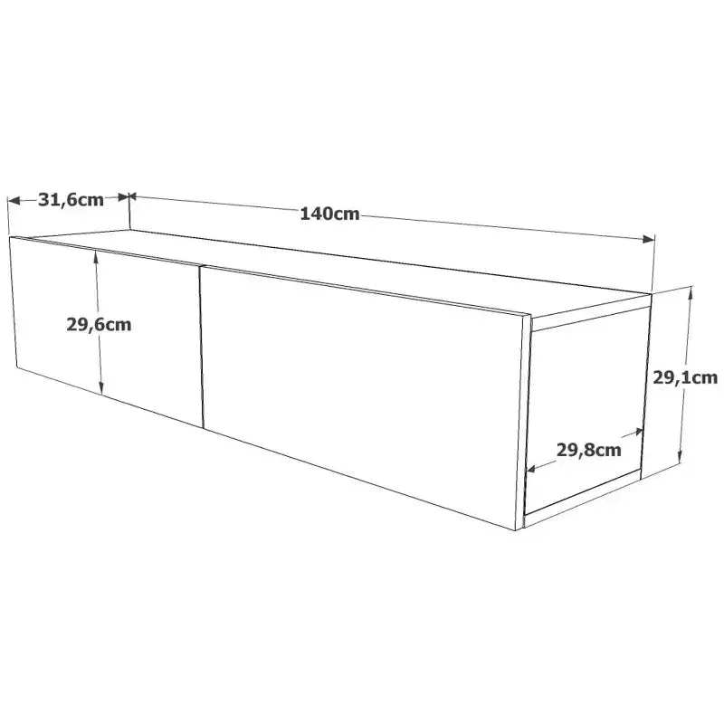 Meuble TV Console de divertissement avec étagères de rangement et portes