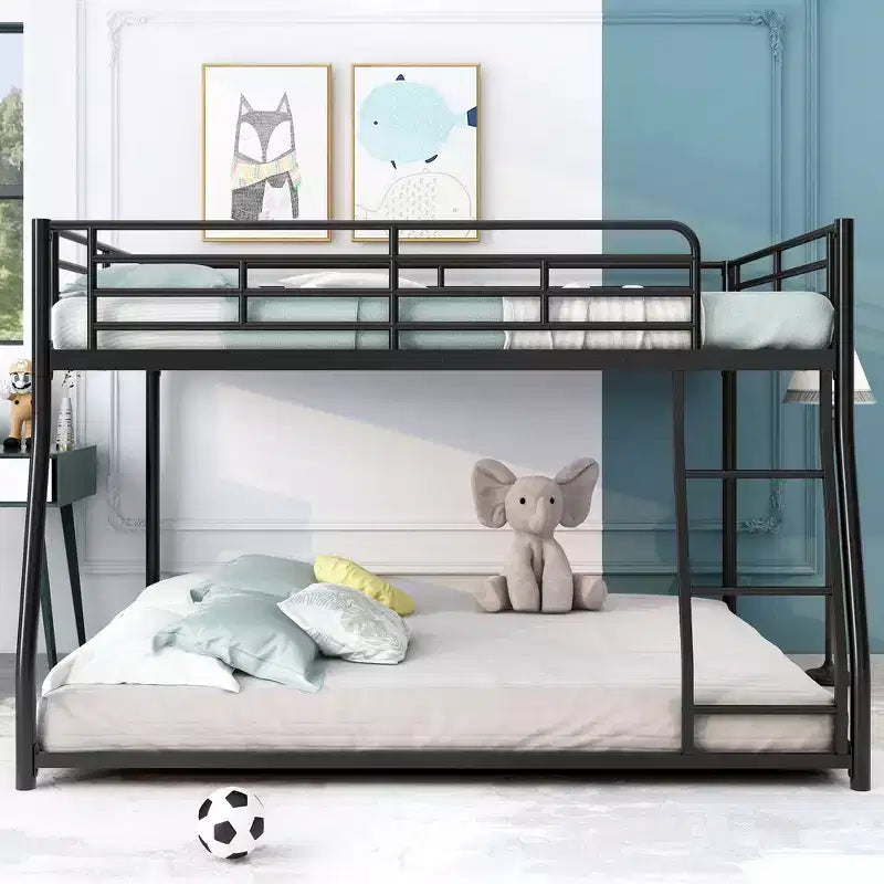 Lit superposé en métal, grand lit jumeau sur grand lit, avec échelle et garde-corps haut, cadre de lit superposé robuste pour enfants, adolescents et adultes