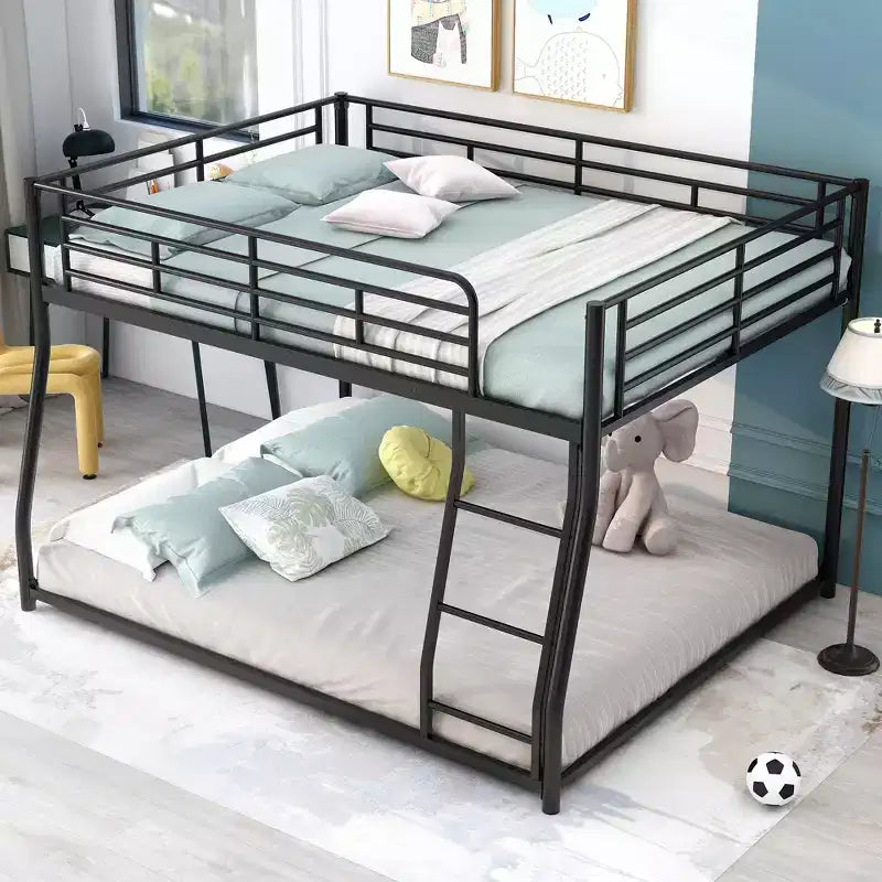 Lit superposé en métal, grand lit jumeau sur grand lit, avec échelle et garde-corps haut, cadre de lit superposé robuste pour enfants, adolescents et adultes