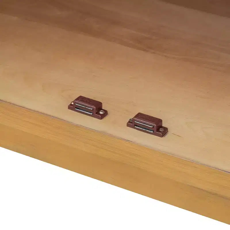 Bahut vaisselier 4 portes avec grand espace de rangement, portes vitrées et étagères réglables pour salle à manger et salon, bois naturel