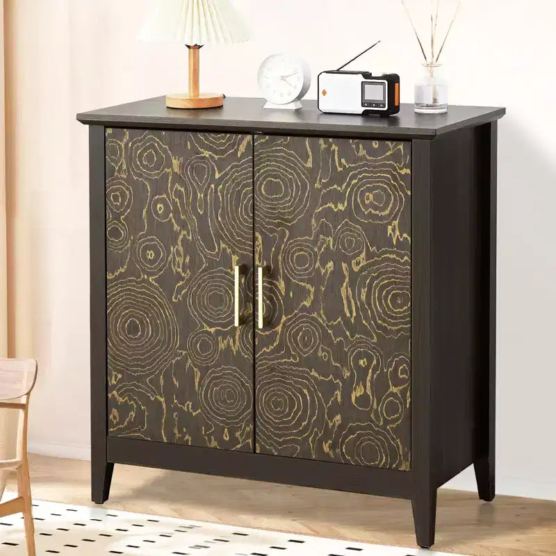 Buffet de salle à manger avec rangement, Armoire de rangement moderne avec étagères réglables, Console pour cuisine, salle à manger, entrée, Noir