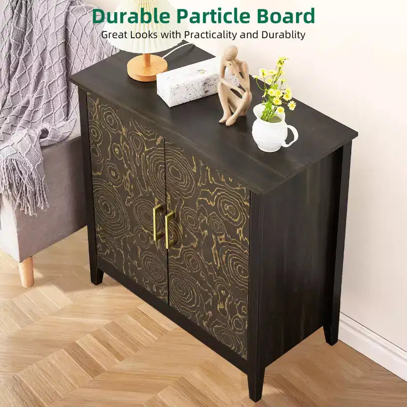 Buffet de salle à manger avec rangement, Armoire de rangement moderne avec étagères réglables, Console pour cuisine, salle à manger, entrée, Noir