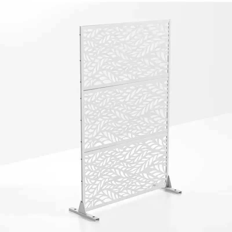 Brise-vue en acier galvanisé, Cloison de séparation autoportante décorative pour balcon et jardin, 1 pièce