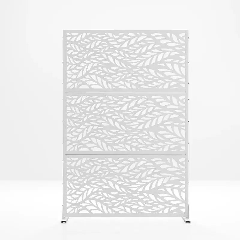 Brise-vue en acier galvanisé, Cloison de séparation autoportante décorative pour balcon et jardin, 1 pièce