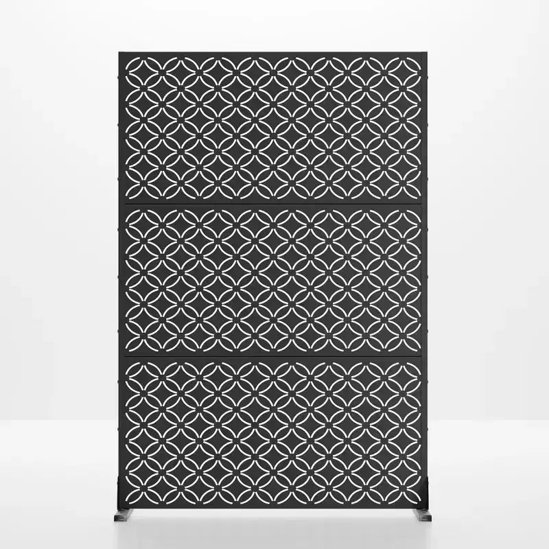 Brise-vue en acier galvanisé, Cloison de séparation autoportante décorative pour balcon et jardin, 1 pièce