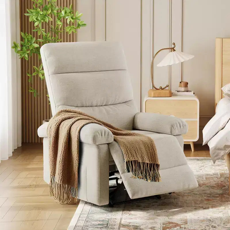 Fauteuil inclinable manuel en tissu avec poche latérale, canapé simple réglable avec support dorsal ergonomique pour chambre d'enfant