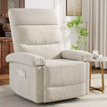 GustoWave Fabric Manual Recliner with Side Pocket, Adjustable Single Sofa with Ergonomic Back Support for Nursery