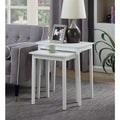 HomeStock 26.25 in.H White Color Rectangle Wood Table Top End Table 1 -piece