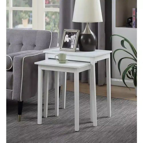 HomeStock 26.25 in.H White Color Rectangle Wood Table Top End Table 1 -piece