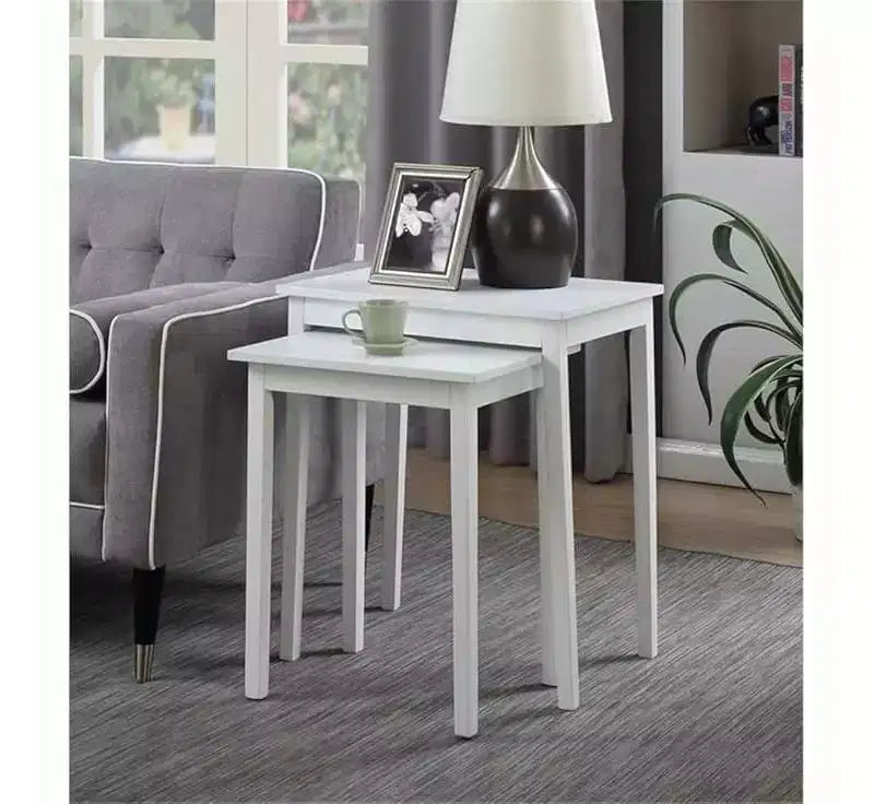Table d'appoint rectangulaire en bois blanc de 26,25 po de haut, 1 pièce