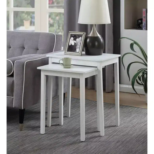 Table d'appoint rectangulaire en bois blanc de 26,25 po de haut, 1 pièce