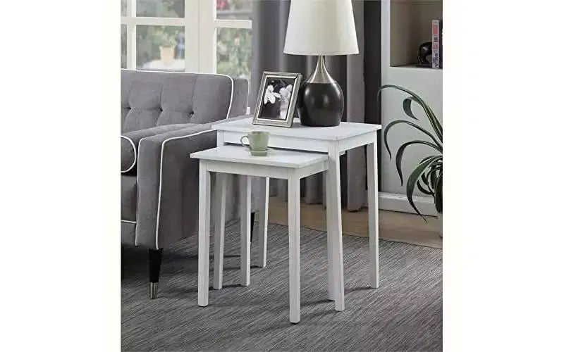 Table d'appoint rectangulaire en bois blanc de 26,25 po de haut, 1 pièce