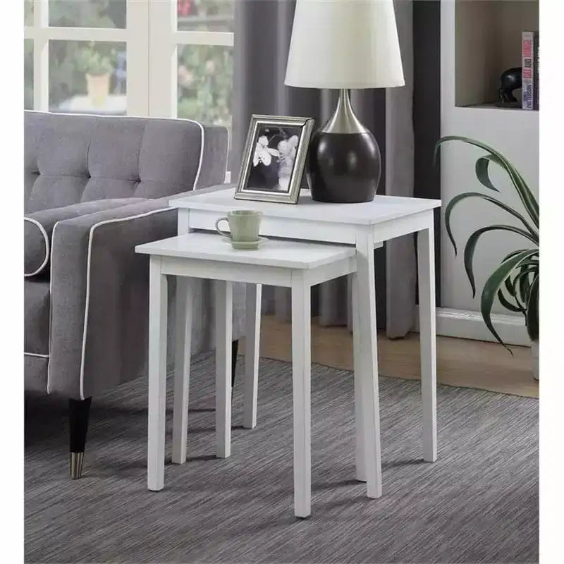 Table d'appoint rectangulaire en bois blanc de 26,25 po de haut, 1 pièce
