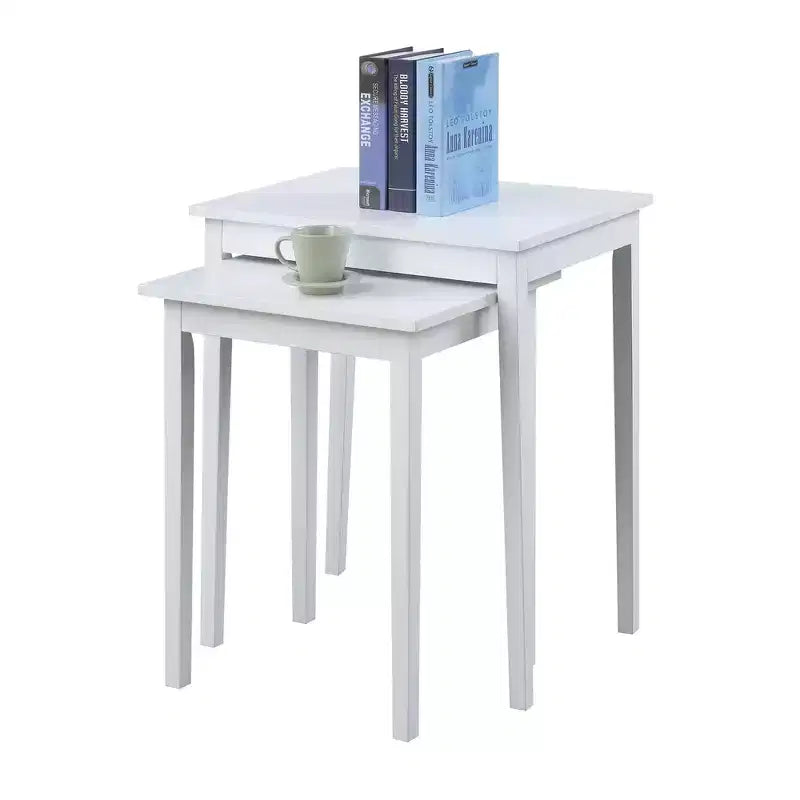 Table d'appoint rectangulaire en bois blanc de 26,25 po de haut, 1 pièce