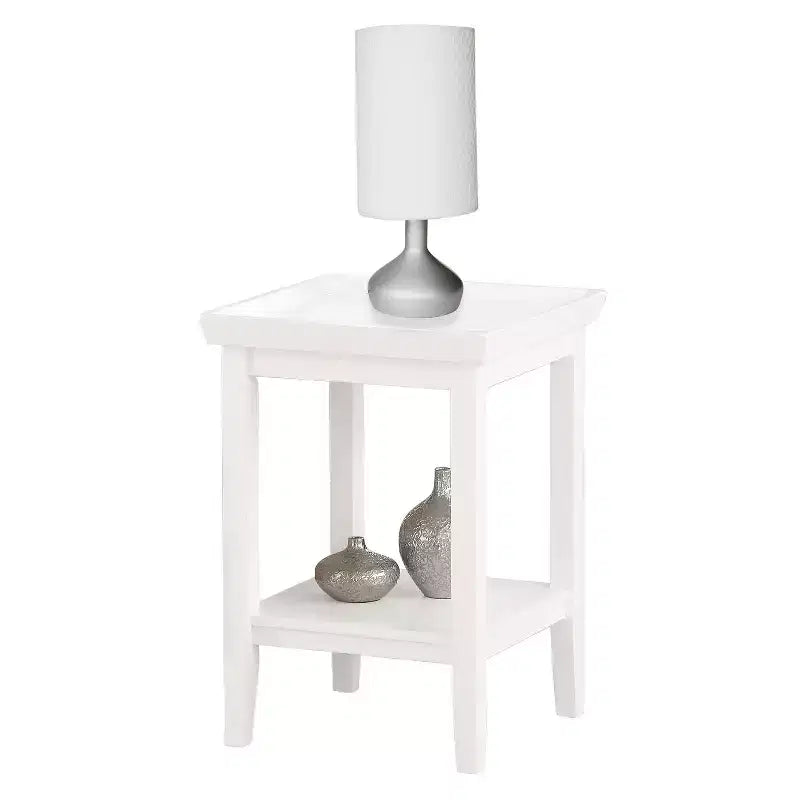 Table d'appoint rectangulaire en bois blanc de 66 cm de haut, 1 pièce