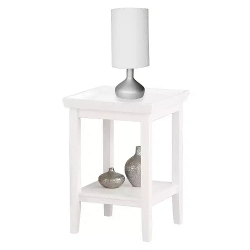 Table d'appoint rectangulaire en bois blanc de 66 cm de haut, 1 pièce