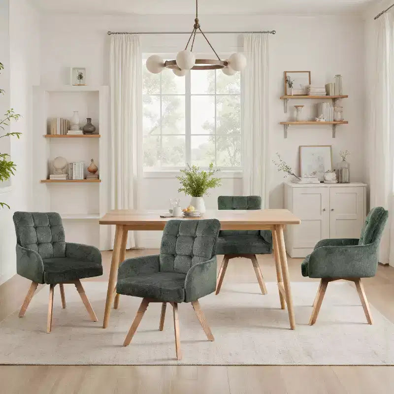 Chaises de salle à manger pivotantes en tissu, lot de 2