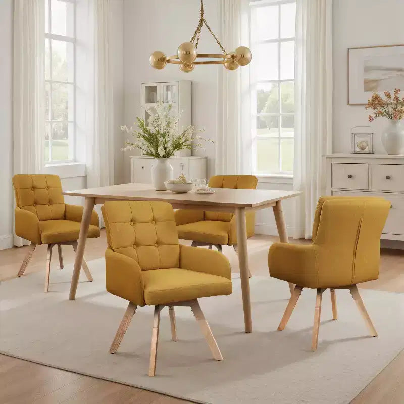 Chaises de salle à manger pivotantes en tissu, lot de 2