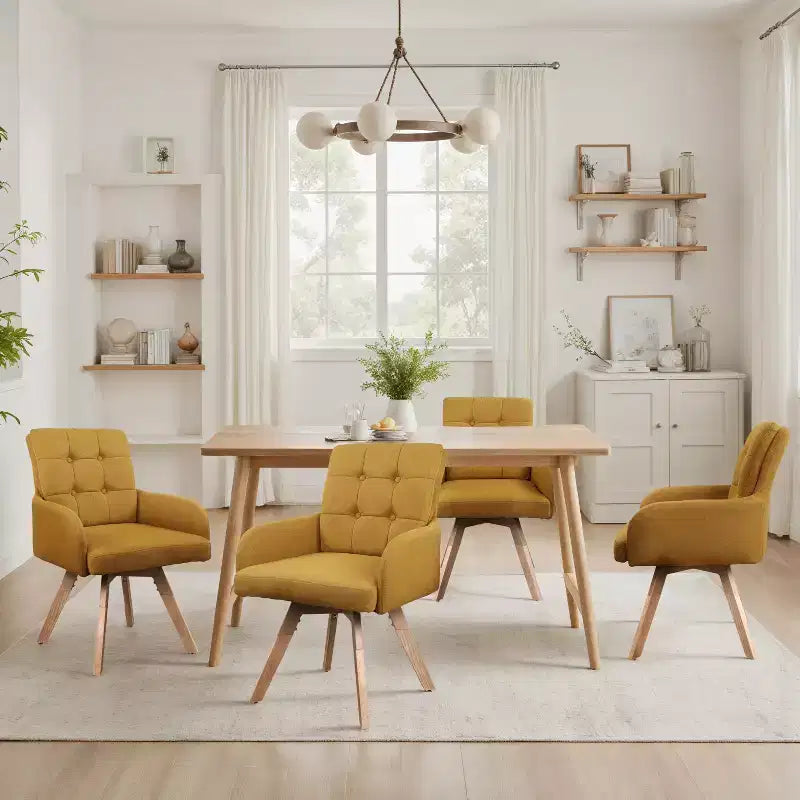 Chaises de salle à manger pivotantes en tissu, lot de 2