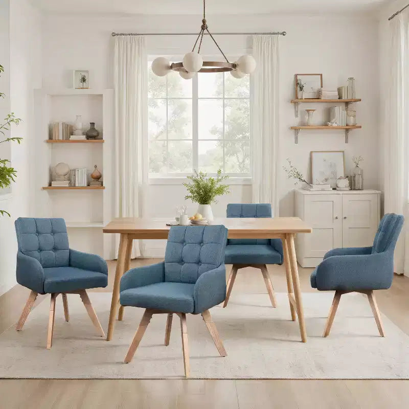 Chaises de salle à manger pivotantes en tissu, lot de 2