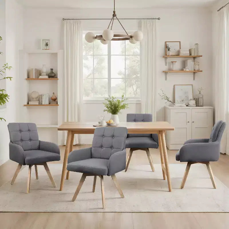 Chaises de salle à manger pivotantes en tissu, lot de 2