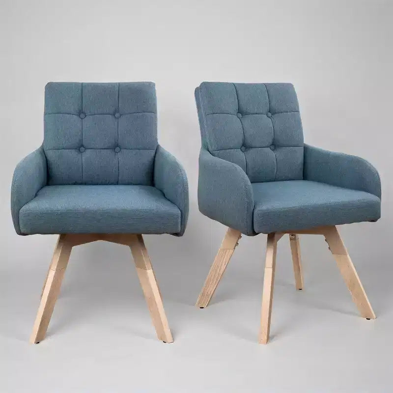 Chaises de salle à manger pivotantes en tissu, lot de 2