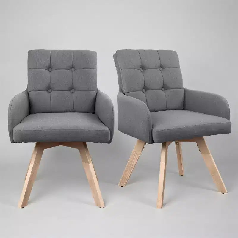 Chaises de salle à manger pivotantes en tissu, lot de 2