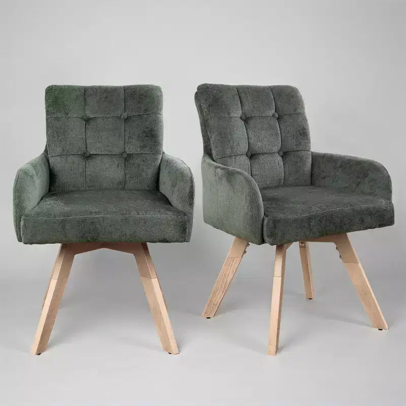 Chaises de salle à manger pivotantes en tissu, lot de 2