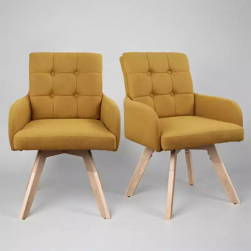 Chaises de salle à manger pivotantes en tissu, lot de 2