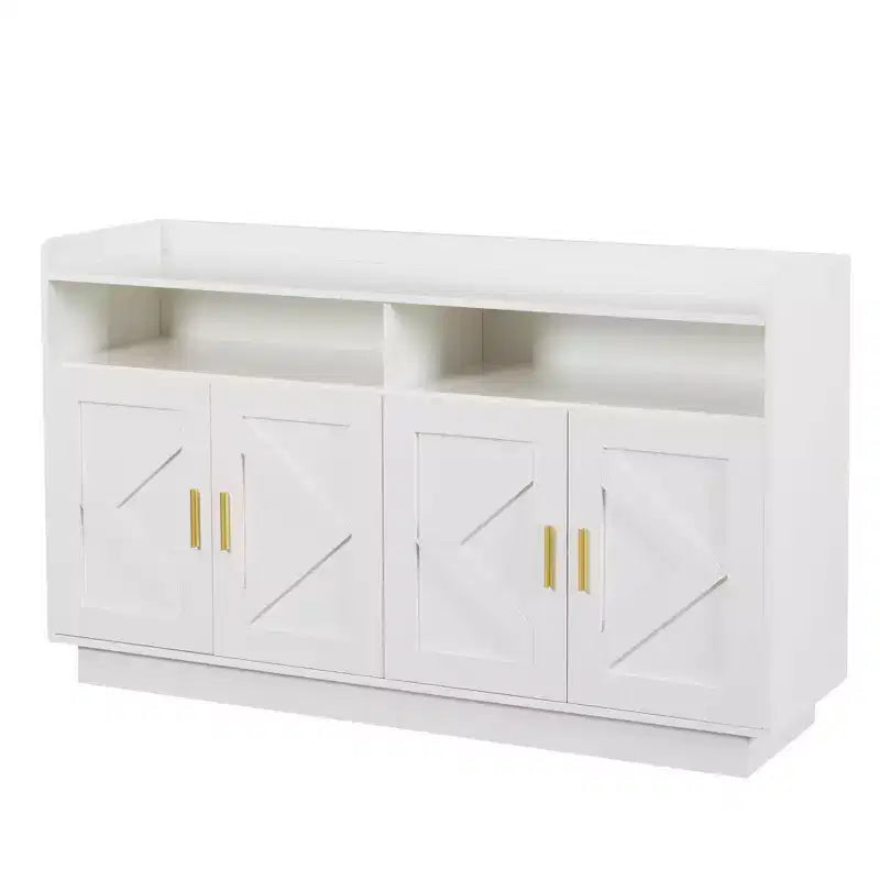 Buffet de rangement, meuble de buffet avec 4 portes et 2 tiroirs, poignées en métal, armoire de rangement pour salon, salle à manger, cuisine