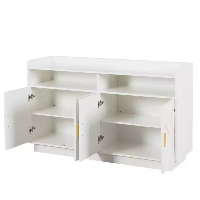 Buffet de rangement, meuble de buffet avec 4 portes et 2 tiroirs, poignées en métal, armoire de rangement pour salon, salle à manger, cuisine
