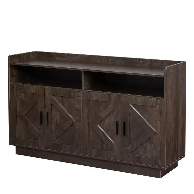 Buffet de rangement, meuble de buffet avec 4 portes et 2 tiroirs, poignées en métal, armoire de rangement pour salon, salle à manger, cuisine
