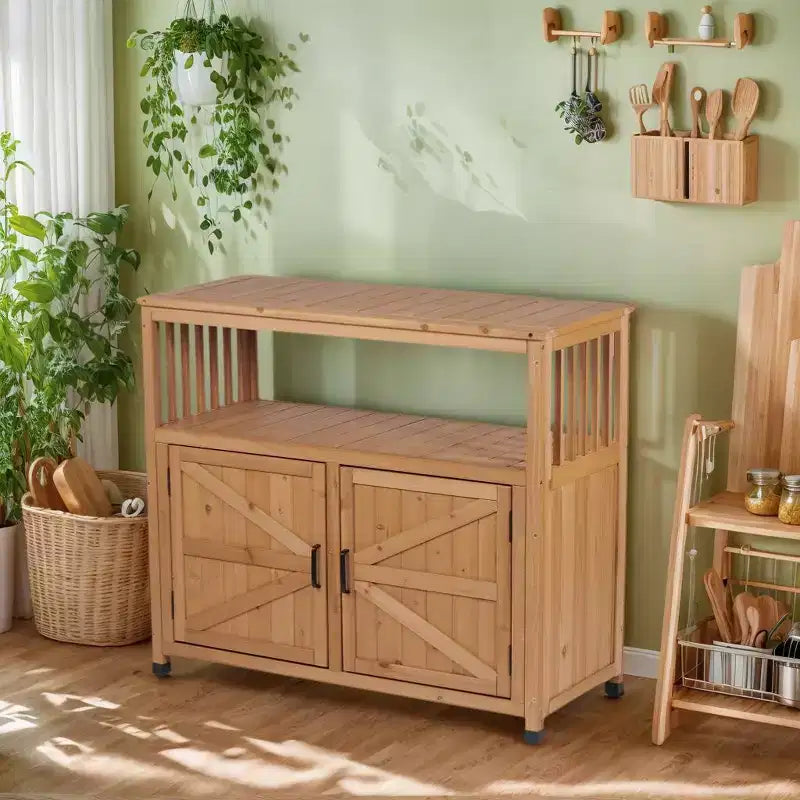 Meuble de rangement avec banc de rempotage, meuble de cuisine avec 2 portes et 2 étagères, meuble bas pour salon, salle à manger, cuisine