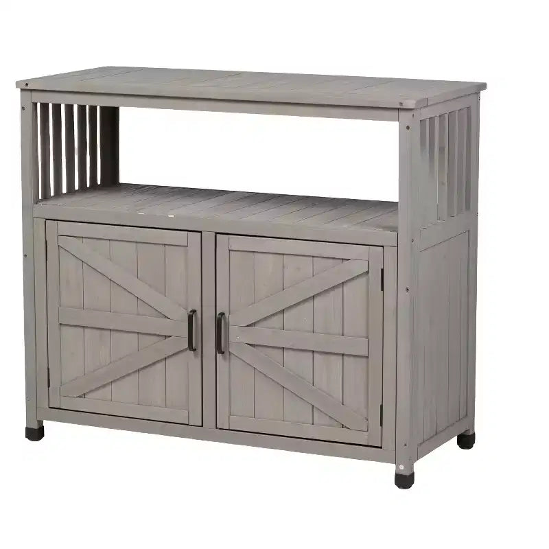 Meuble de rangement avec banc de rempotage, meuble de cuisine avec 2 portes et 2 étagères, meuble bas pour salon, salle à manger, cuisine