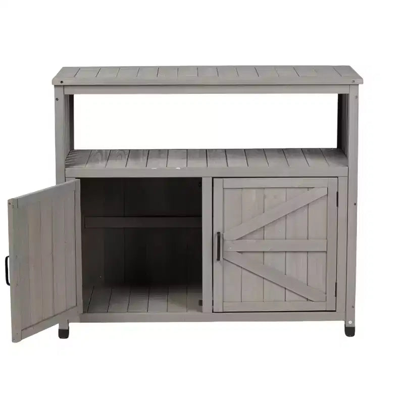 Meuble de rangement avec banc de rempotage, meuble de cuisine avec 2 portes et 2 étagères, meuble bas pour salon, salle à manger, cuisine