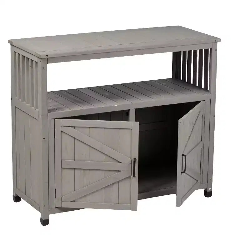 Meuble de rangement avec banc de rempotage, meuble de cuisine avec 2 portes et 2 étagères, meuble bas pour salon, salle à manger, cuisine