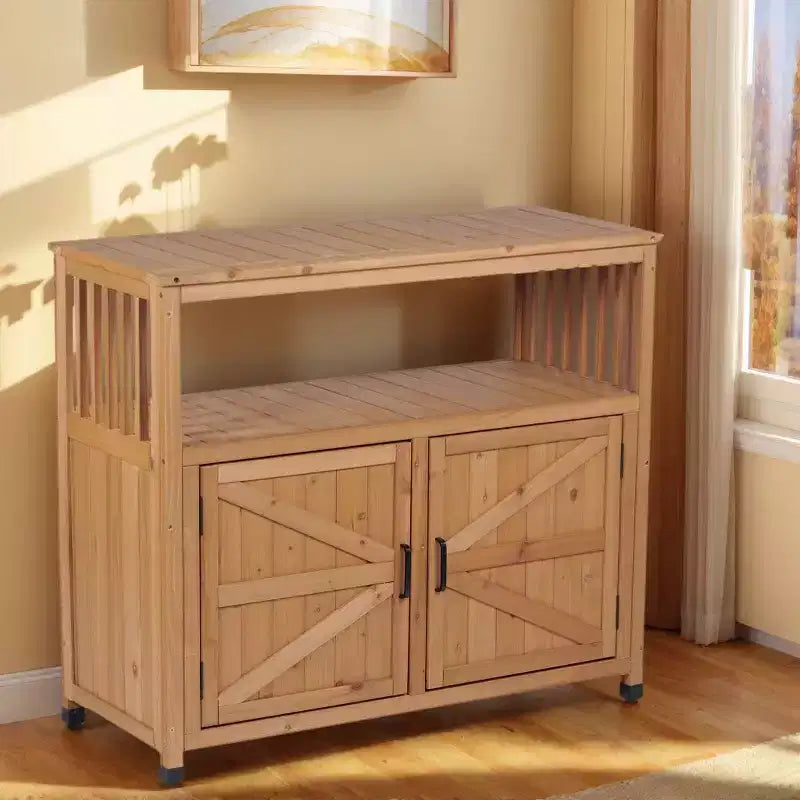 Meuble de rangement avec banc de rempotage, meuble de cuisine avec 2 portes et 2 étagères, meuble bas pour salon, salle à manger, cuisine