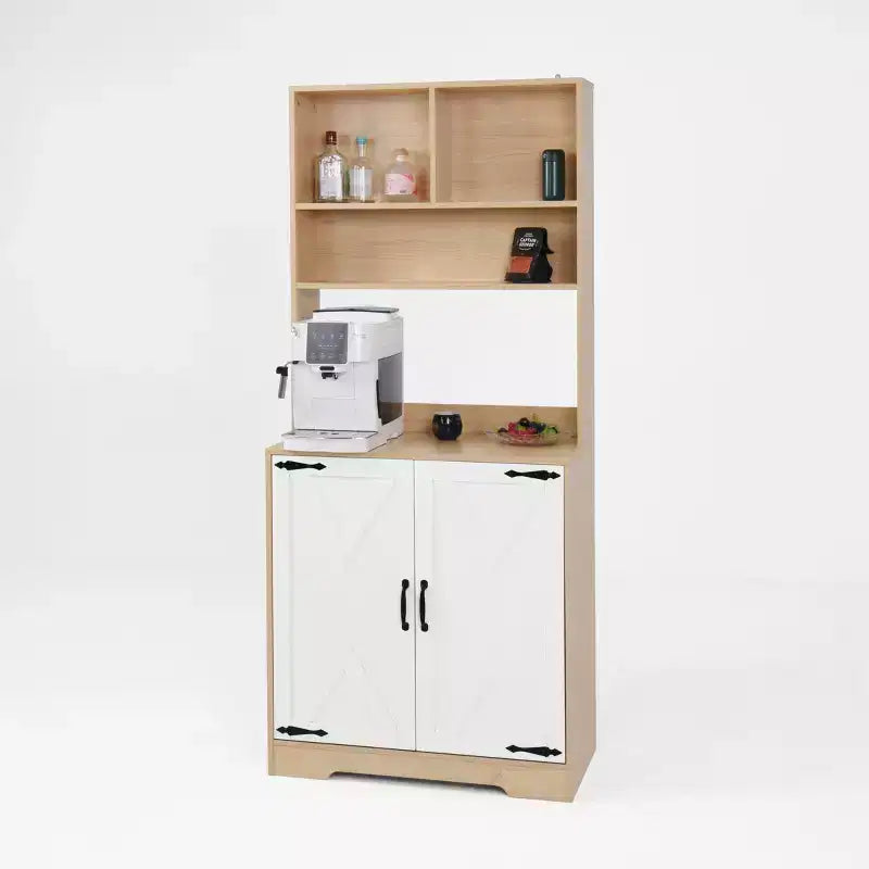 Bahut en bois, Meuble de rangement avec 4 portes et 2 tiroirs, Commode de rangement pour Salon, Salle à manger, Cuisine