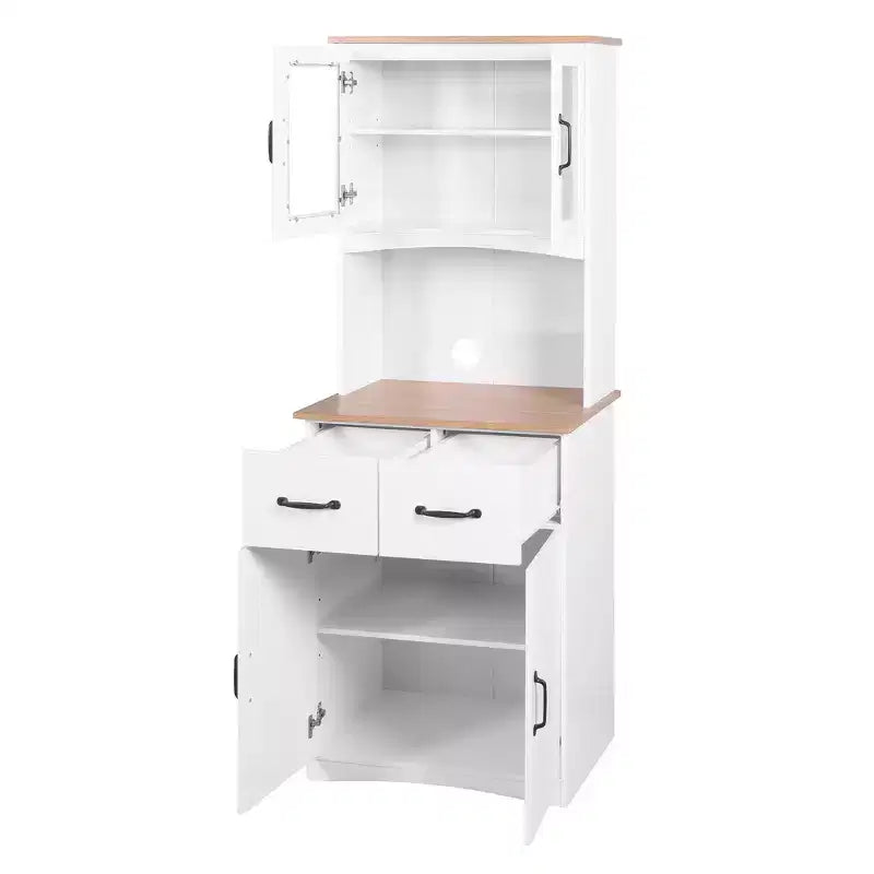 Bahut en bois, Meuble de rangement avec 4 portes et 2 tiroirs, Commode de rangement pour Salon, Salle à manger, Cuisine
